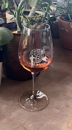 C4 Logo Wine Glass